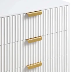 Richmond Ridged Wide Chest Of 6 Drawers, Matte White -Fame Furni Sales BSD 107 WHITE detail1