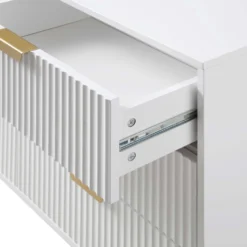 Richmond Ridged Wide Chest Of 6 Drawers, Matte White -Fame Furni Sales BSD 107 WHITE detail2