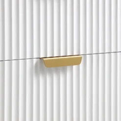 Richmond Ridged Wide Chest Of 6 Drawers, Matte White -Fame Furni Sales BSD 107 WHITE detail3