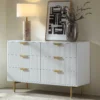 Richmond Ridged Wide Chest Of 6 Drawers, Matte White
