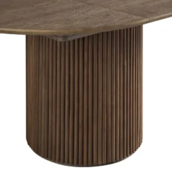 Maru Round 4-6 Seater Extending Oak Pedestal Dining Table, Silver Oak -Fame Furni Sales BSD 135 SILK detail1