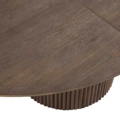Maru Round 4-6 Seater Extending Oak Pedestal Dining Table, Silver Oak -Fame Furni Sales BSD 135 SILK detail2