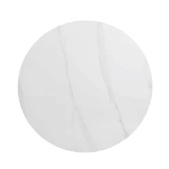 Maru Ceramic Top Silver Oak Pedestal Round Dining Table -Fame Furni Sales BSD 137 SILK WB3