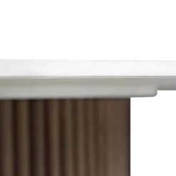 Maru Ceramic Top Silver Oak Pedestal Round Dining Table -Fame Furni Sales BSD 137 SILK detail3