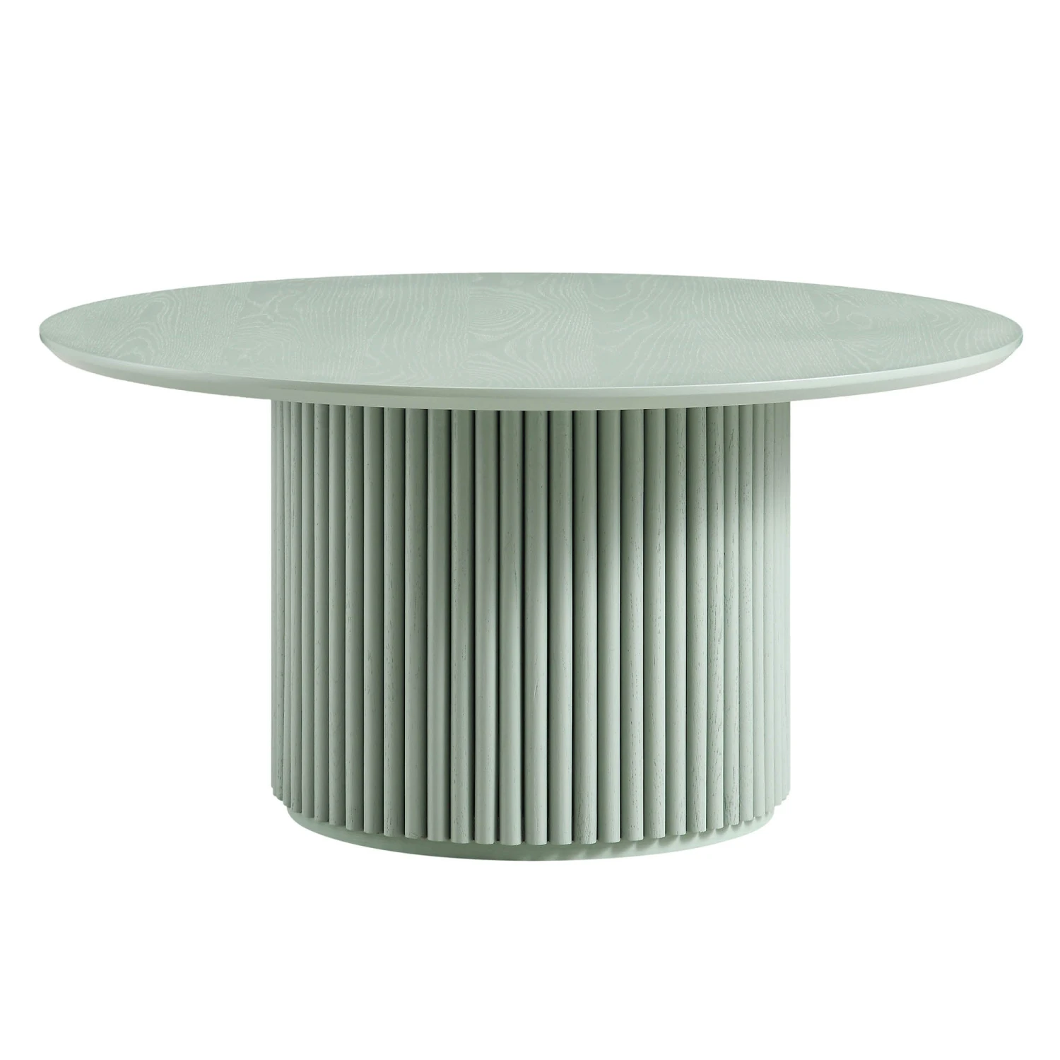 Maru Round Oak Pedestal Coffee Table, Sage Green 3 Maru Round Oak Pedestal Coffee Table, Sage Green - Image 3