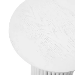 Maru Oak Round Side Table, Washed White 14 Maru Oak Round Side Table, Washed White -Fame Furni Sales BSD 139 WHITE detail1