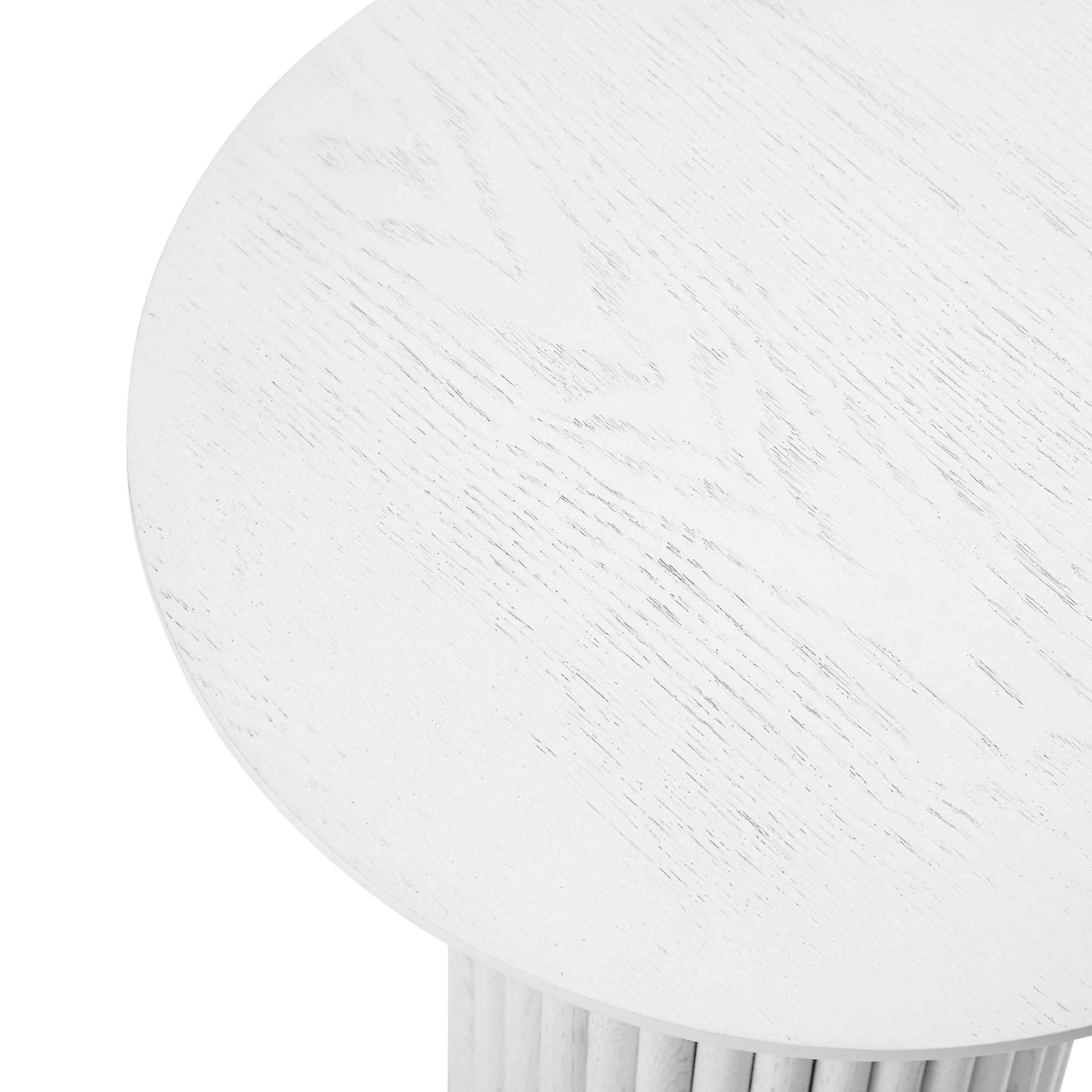 Maru Oak Round Side Table, Washed White 6 Maru Oak Round Side Table, Washed White - Image 6
