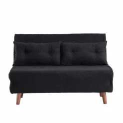 Algo Sofabed With Cushions In Charcoal Teddy Fabric 2 Seater 19 Algo Sofabed With Cushions In Charcoal Teddy Fabric 2 Seater -Fame Furni Sales D021B CHARCOAL TEDDY WB1