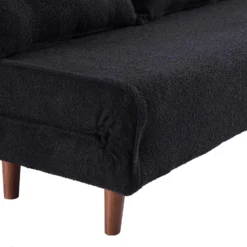 Algo Sofabed With Cushions In Charcoal Teddy Fabric 2 Seater 29 Algo Sofabed With Cushions In Charcoal Teddy Fabric 2 Seater -Fame Furni Sales D021B CHARCOAL TEDDY detail2