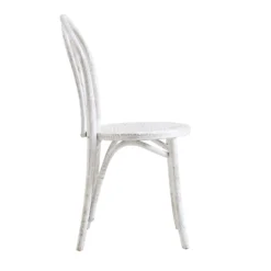 Camille Elm Wood And Rattan Bentwood Dining Chair, Distressed White 16 Camille Elm Wood And Rattan Bentwood Dining Chair, Distressed White -Fame Furni Sales DCH 002 WASHWHITE WB4