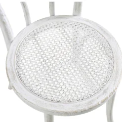 Camille Elm Wood And Rattan Bentwood Dining Chair, Distressed White 19 Camille Elm Wood And Rattan Bentwood Dining Chair, Distressed White -Fame Furni Sales DCH 002 WASHWHITE detail1