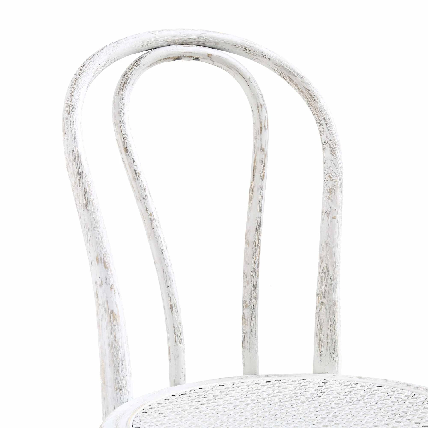 Camille Elm Wood And Rattan Bentwood Dining Chair, Distressed White 10 Camille Elm Wood And Rattan Bentwood Dining Chair, Distressed White - Image 10