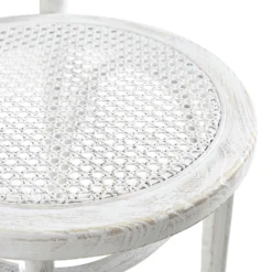 Camille Elm Wood And Rattan Bentwood Dining Chair, Distressed White 21 Camille Elm Wood And Rattan Bentwood Dining Chair, Distressed White -Fame Furni Sales DCH 002 WASHWHITE detail3