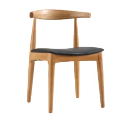 Arley Set Of 2 Beech Wood Dining Chairs, Natural And Black 17 Arley Set Of 2 Beech Wood Dining Chairs, Natural And Black -Fame Furni Sales DCH 007 NAT BLACKPU 2P WB2