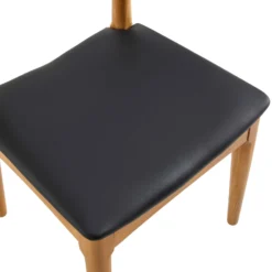 Arley Set Of 2 Beech Wood Dining Chairs, Natural And Black 22 Arley Set Of 2 Beech Wood Dining Chairs, Natural And Black -Fame Furni Sales DCH 007 NAT BLACKPU 2P detail2