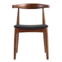 Arley Set Of 2 Beech Wood Dining Chairs, Walnut And Black -Fame Furni Sales DCH 007 WALNUT BLACKPU 2P WB3