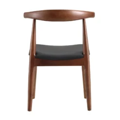 Arley Set Of 2 Beech Wood Dining Chairs, Walnut And Black -Fame Furni Sales DCH 007 WALNUT BLACKPU 2P WB6