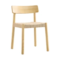 Ditton Set Of 2 Elm Wood And Jute Dining Chairs, Natural -Fame Furni Sales DCH 086 NAT 2P WB2