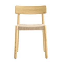 Ditton Set Of 2 Elm Wood And Jute Dining Chairs, Natural -Fame Furni Sales DCH 086 NAT 2P WB3