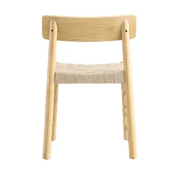 Ditton Set Of 2 Elm Wood And Jute Dining Chairs, Natural -Fame Furni Sales DCH 086 NAT 2P WB6
