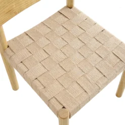 Ditton Set Of 2 Elm Wood And Jute Dining Chairs, Natural -Fame Furni Sales DCH 086 NAT 2P detail2