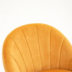 Milverton Pair Of 2 Velvet Dining Chairs With Golden Chrome Legs (Mustard) -Fame Furni Sales DCH 2113 MUSTARD VEL 2P detail1