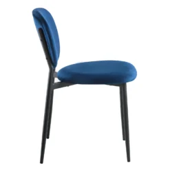 Kelmarsh Set Of 2 Navy Blue Velvet Upholstered Dining Chairs -Fame Furni Sales DCH 2128 NAVY VEL 2P WB4