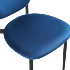 Kelmarsh Set Of 2 Navy Blue Velvet Upholstered Dining Chairs -Fame Furni Sales DCH 2128 NAVY VEL 2P detail2