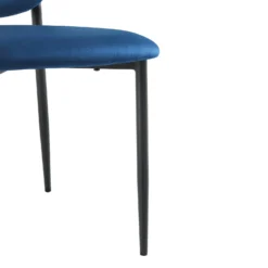 Kelmarsh Set Of 2 Navy Blue Velvet Upholstered Dining Chairs -Fame Furni Sales DCH 2128 NAVY VEL 2P detail3
