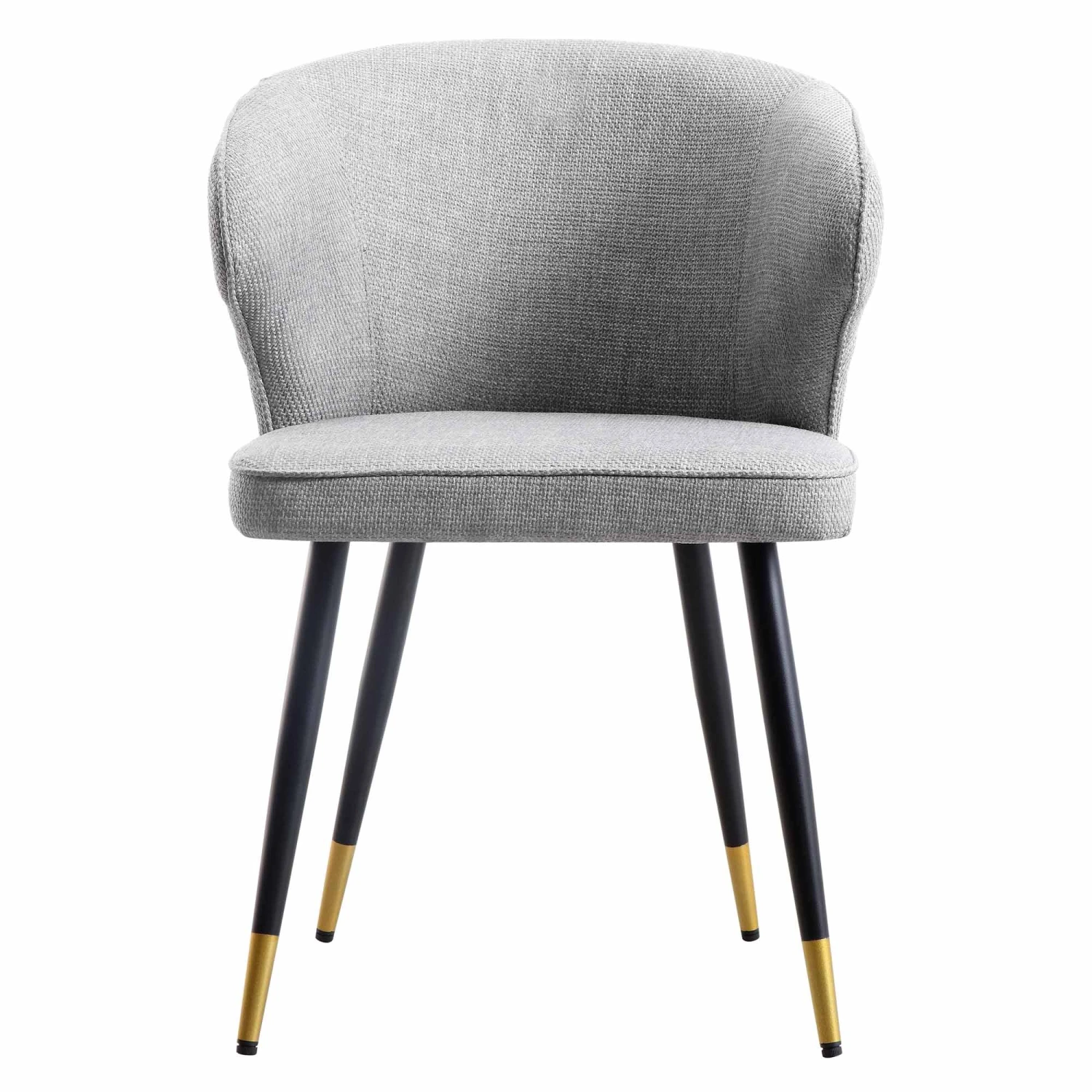 Langham Set Of 2 Grey Woven Fabric Carver Dining Chairs With Fluted Back 5 Langham Set Of 2 Grey Woven Fabric Carver Dining Chairs With Fluted Back - Image 5