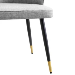 Langham Set Of 2 Grey Woven Fabric Carver Dining Chairs With Fluted Back 26 Langham Set Of 2 Grey Woven Fabric Carver Dining Chairs With Fluted Back -Fame Furni Sales DCH 2143 GREY WOV 2P detail4