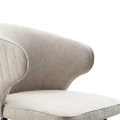 Langham Set Of 2 Oatmeal Woven Fabric Carver Dining Chairs With Fluted Back -Fame Furni Sales DCH 2143 TAUPE WOV 2P detail2