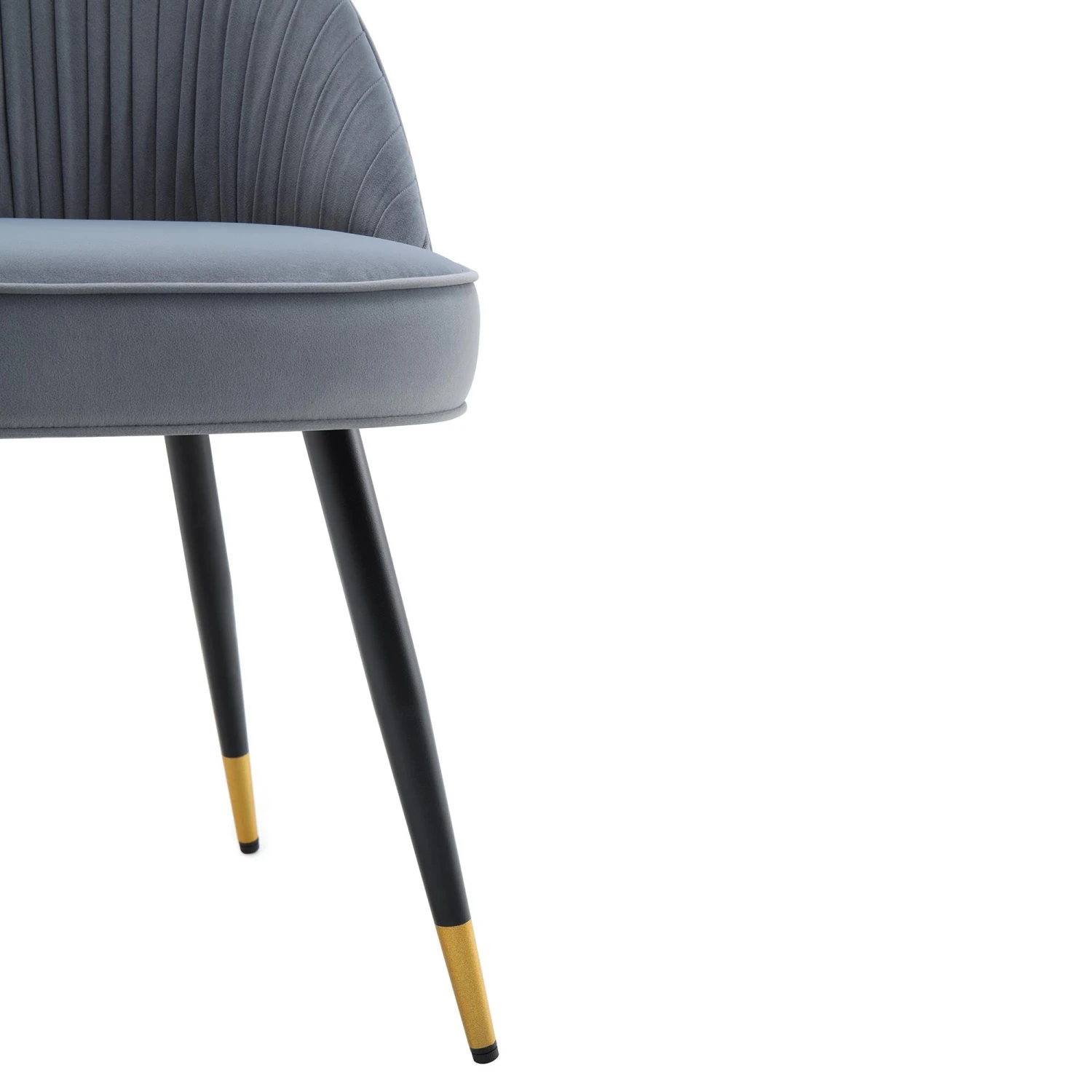 Miyae Set Of 2 Pleated Light Grey Velvet Upholstered Dining Chairs 11 Miyae Set Of 2 Pleated Light Grey Velvet Upholstered Dining Chairs - Image 11