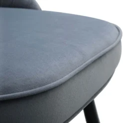 Miyae Set Of 2 Pleated Light Grey Velvet Upholstered Dining Chairs 23 Miyae Set Of 2 Pleated Light Grey Velvet Upholstered Dining Chairs -Fame Furni Sales DCH 2144 LIGHTGREY VEL 2P detail4