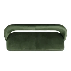 Oakley Dark Green Velvet Upholstered 3 Seater Dining Bench With Contrast Piping -Fame Furni Sales DCH 2147 DARKGREEN VEL WB3