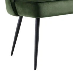 Oakley Dark Green Velvet Upholstered 3 Seater Dining Bench With Contrast Piping -Fame Furni Sales DCH 2147 DARKGREEN VEL detail3