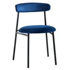 Donna Set Of 2 Navy Blue Velvet Dining Chairs -Fame Furni Sales DCH 2149 NAVY VEL 2P WB3
