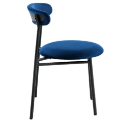 Donna Set Of 2 Navy Blue Velvet Dining Chairs -Fame Furni Sales DCH 2149 NAVY VEL 2P WB4