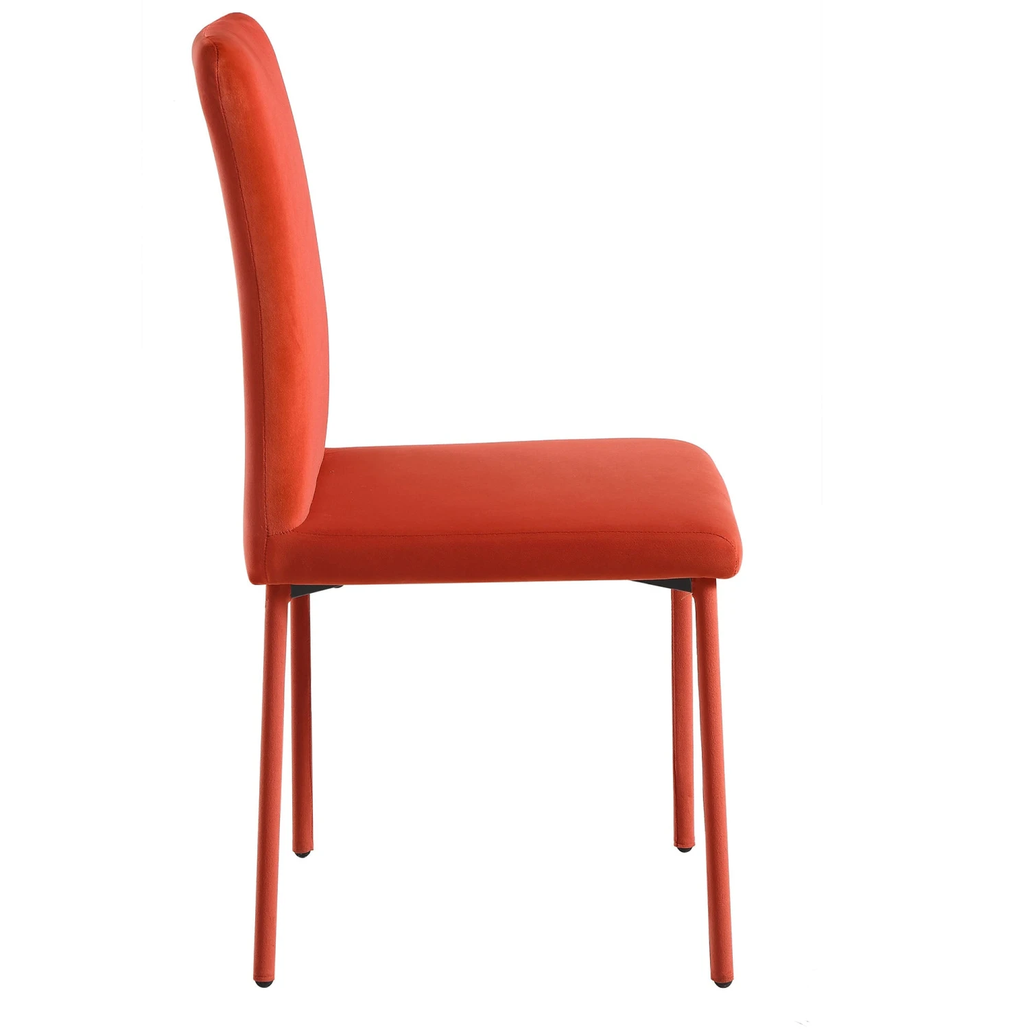 Fernie Set Of 2 Ochre Burnt Orange Velvet Dining Chairs With Upholstered Legs 6 Fernie Set Of 2 Ochre Burnt Orange Velvet Dining Chairs With Upholstered Legs - Image 6