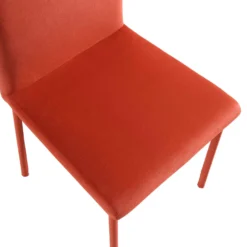 Fernie Set Of 2 Ochre Burnt Orange Velvet Dining Chairs With Upholstered Legs 19 Fernie Set Of 2 Ochre Burnt Orange Velvet Dining Chairs With Upholstered Legs -Fame Furni Sales DCH 2151 OCHRE VEL 2P detail2