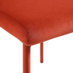 Fernie Set Of 2 Ochre Burnt Orange Velvet Dining Chairs With Upholstered Legs 20 Fernie Set Of 2 Ochre Burnt Orange Velvet Dining Chairs With Upholstered Legs -Fame Furni Sales DCH 2151 OCHRE VEL 2P detail3