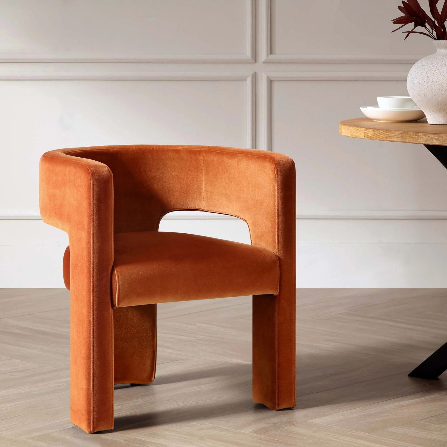 Greenwich Rust Velvet Dining Chair 1 Greenwich Rust Velvet Dining Chair