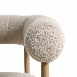 Fulbourn Taupe Boucle Dining Chair With Natural Wood Effect Legs -Fame Furni Sales DCH 2162 TAUPE BOUCLE NAT detail3