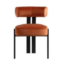 Ophelia Rust Velvet Dining Chair 17 Ophelia Rust Velvet Dining Chair -Fame Furni Sales DCH 2187 RUST VEL WB1