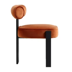 Ophelia Rust Velvet Dining Chair 18 Ophelia Rust Velvet Dining Chair -Fame Furni Sales DCH 2187 RUST VEL WB3