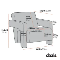 Brompton Sculptural Armchair, Rust Velvet -Fame Furni Sales Dimensional Drawings June 2023 ACH 2163 5e7b24fc 44e1 4d4e b844 1fc928572520 scaled