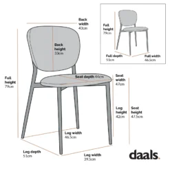 Kelmarsh Set Of 2 Navy Blue Velvet Upholstered Dining Chairs -Fame Furni Sales Dimensional Drawings DCH 2128 38d1952d 0203 4808 a24d eee8541d170d