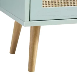 Frances Woven Rattan 1-Door Bathroom Cabinet, Mint -Fame Furni Sales FT BAC 01 SAGE detail3