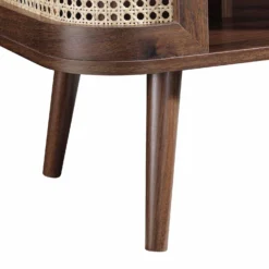 Izzy Curved Rattan Bedside Table, Walnut -Fame Furni Sales FT BST 04 WALN detail3