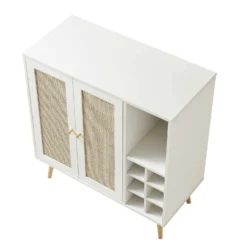 Frances Woven Rattan Drinks Cabinet, White 17 Frances Woven Rattan Drinks Cabinet, White -Fame Furni Sales FT CAB 02 WHITE WB4